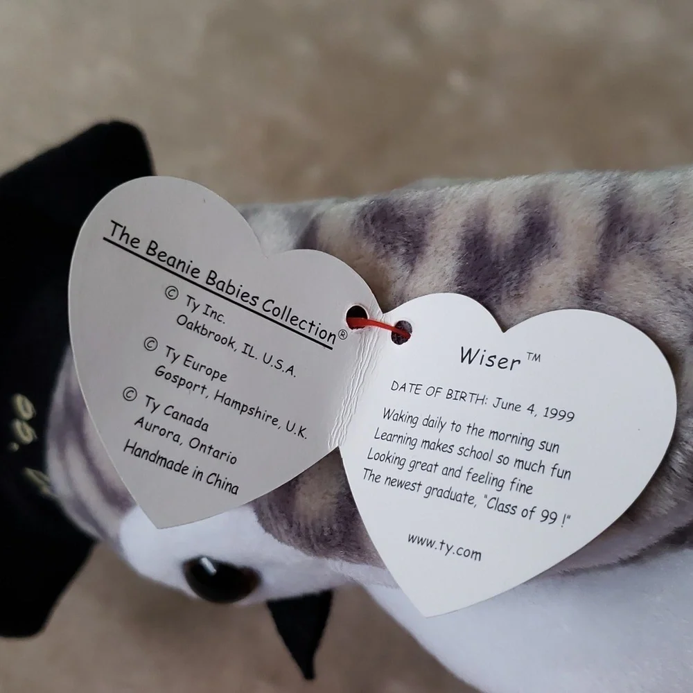 Wiser the Owl 🎓🦉Ty Beanie Baby Graduation Bird🦉 Gift Kids Toy Collectible NWT - Picture 4 of 12
